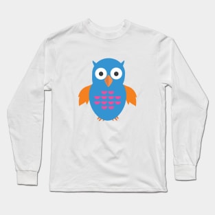 Blue & Orange Owl Long Sleeve T-Shirt